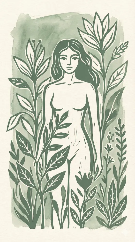 Botanical illustration for The Menopause Guide