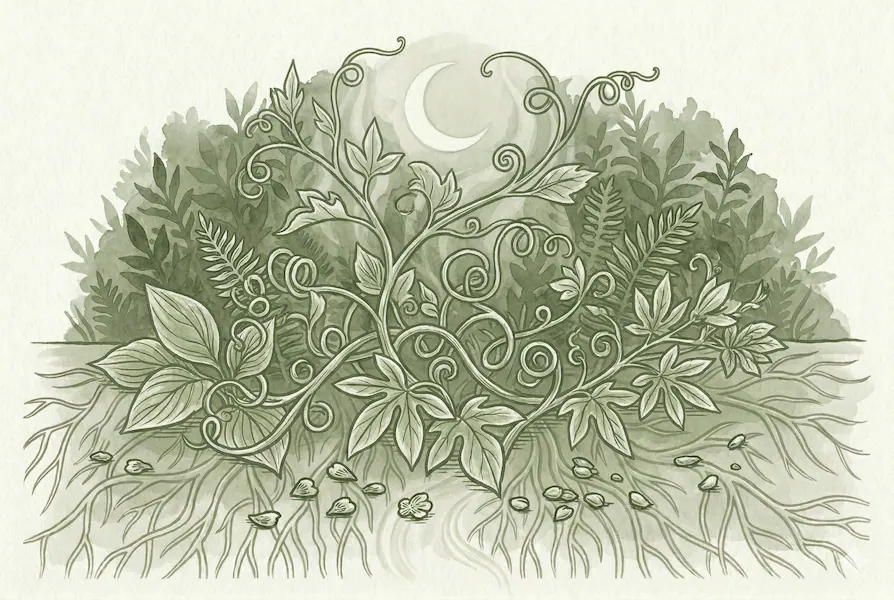 Botanical illustration of sun-following plants representing circadian timing